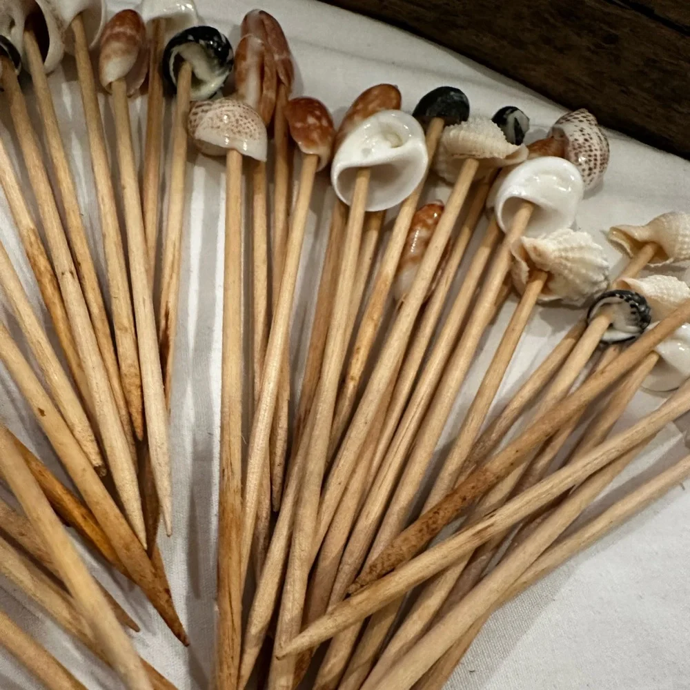 Sea Shell Skewers with Burlap Holder